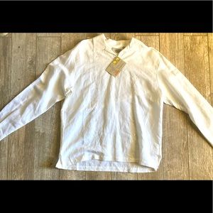 Cubavera Mens Popover Shirt,White Long Sleeve XL